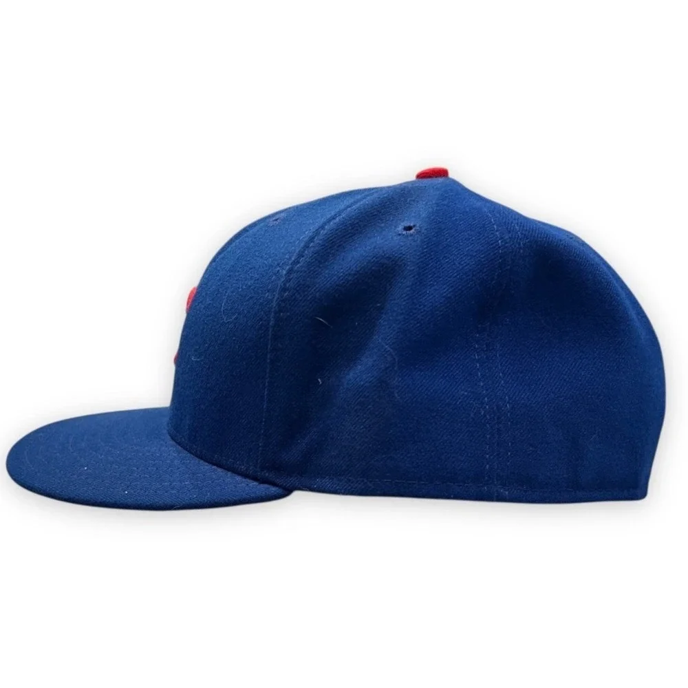 Chicago Cubs New Era 59FIFTY Mens Size 8 Fitted‎ Blue Red MLB On Field Cap USA